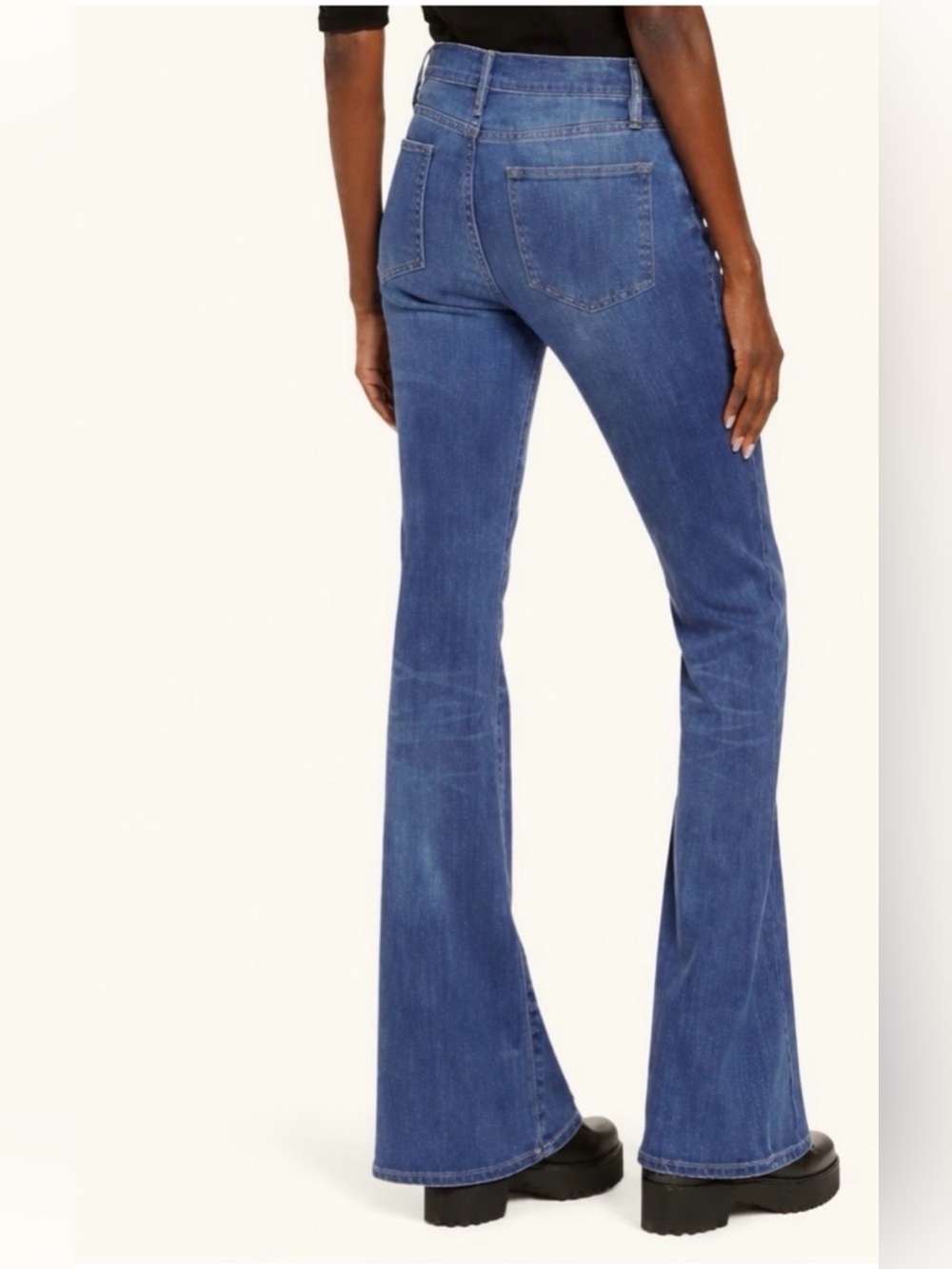 FRAME denim Le Pixie High Flare Bestia wash LPXHF801 size 25 medium wash - Picture 2 of 10